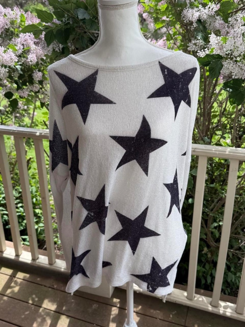 Altard State Star Print Lightweight Knit Sweater